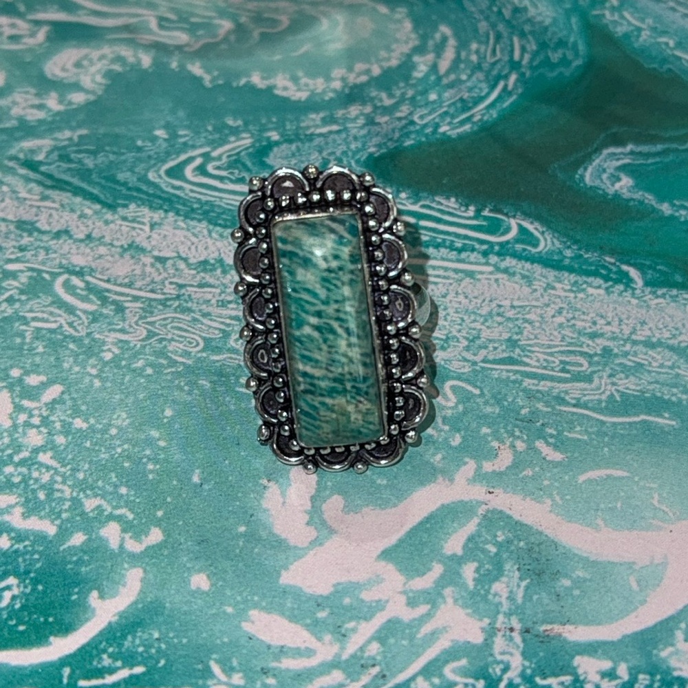 Silver Amazonite Ring - image 3